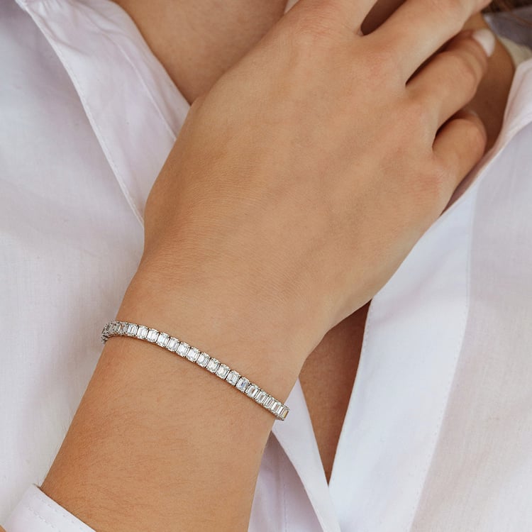 Zlatý tenisový náramek s lab-grown diamanty Ida 162571