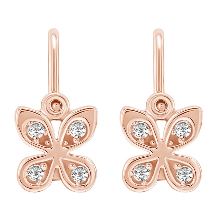 Dětské náušnice motýlek z růžového zlata 145085