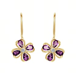 Ametystové květinky v růžovém zlatě s diamanty Elyte