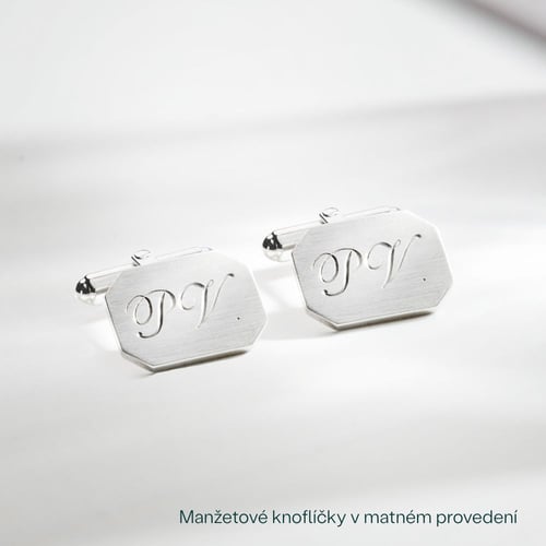 Stříbrné manžetové knoflíčky s gravírem Menno