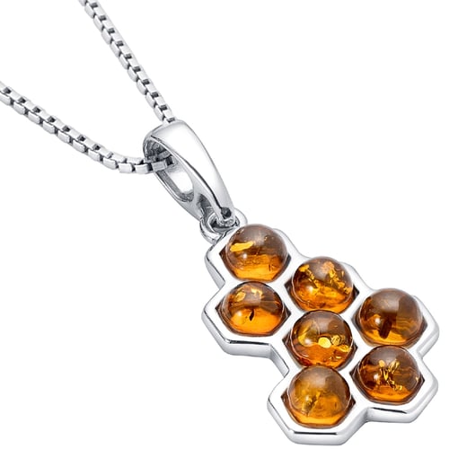 Stříbrný jantarový přívěsek Honey