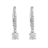 Stříbrné visací náušnice s 0.2ct přírodním diamantem Sumaya