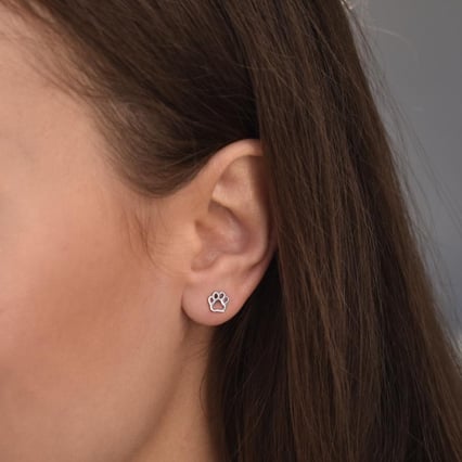 Stříbrné náušnice psí tlapky Devie