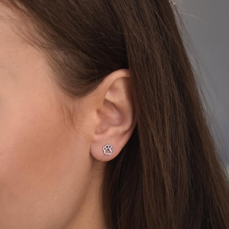 Stříbrné náušnice psí tlapky Devie 35872