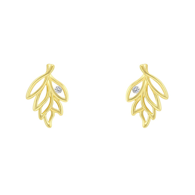 Stříbrné pozlacené náušnice se zirkonem