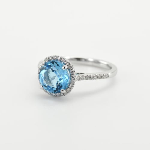 Zlatý prsten s 2.75ct topazem a diamanty Xana