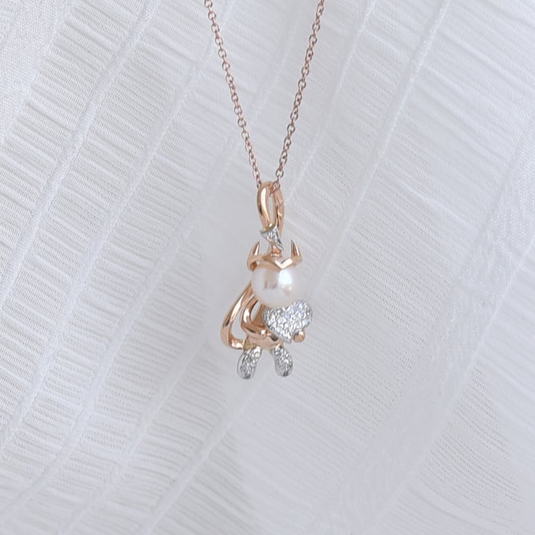 Diamantový náhrdelník s perlou 63977