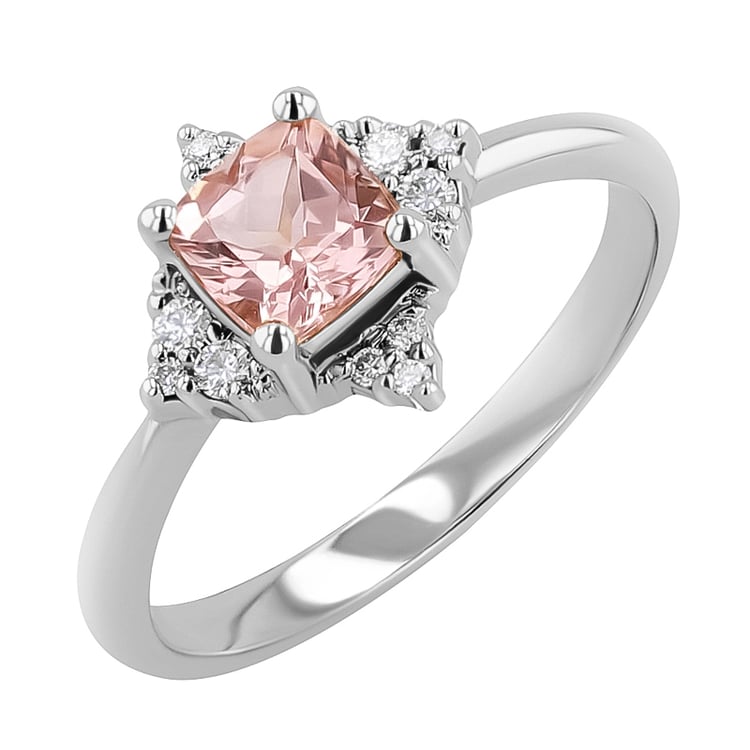 Prsten s morganitem a diamanty Ethany 127649