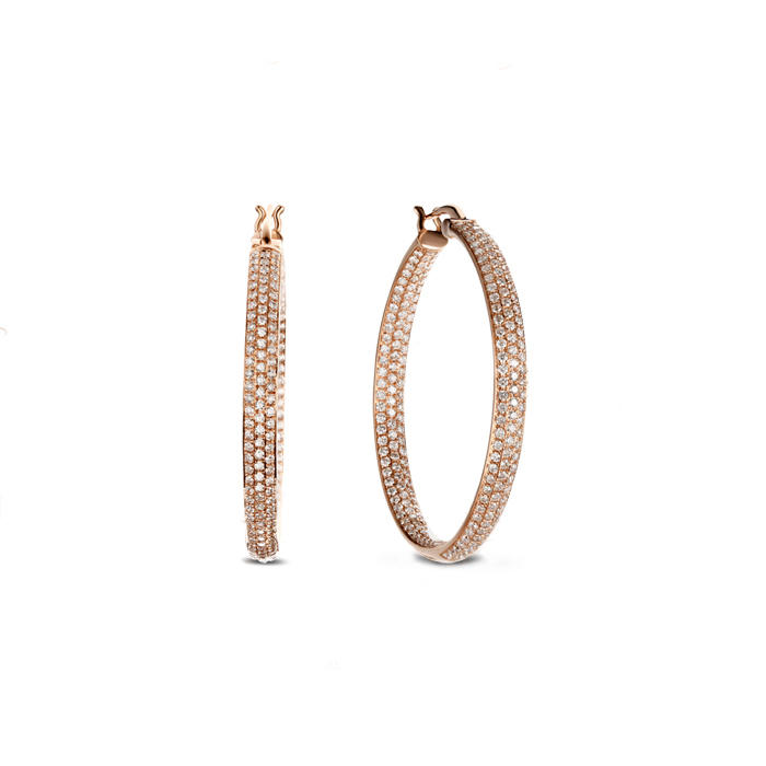 Náušnice z růžového zlata s diamanty 3707