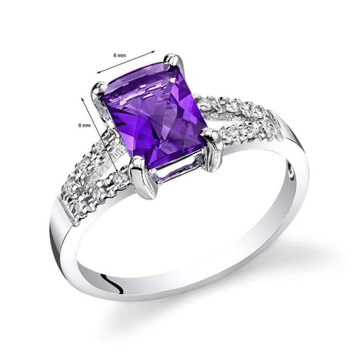 Ametystový prsten s diamanty 28031