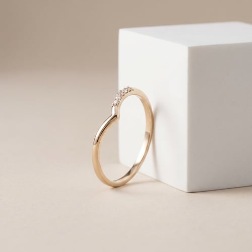 Vykrojený eternity prsten s lab-grown diamanty z oříškového zlata Annelisa