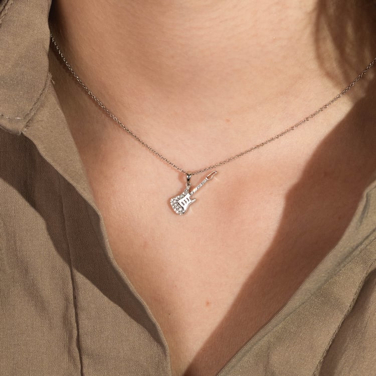 Zlatý přívěsek s lab-grown diamantem ve tvaru kytary 165746