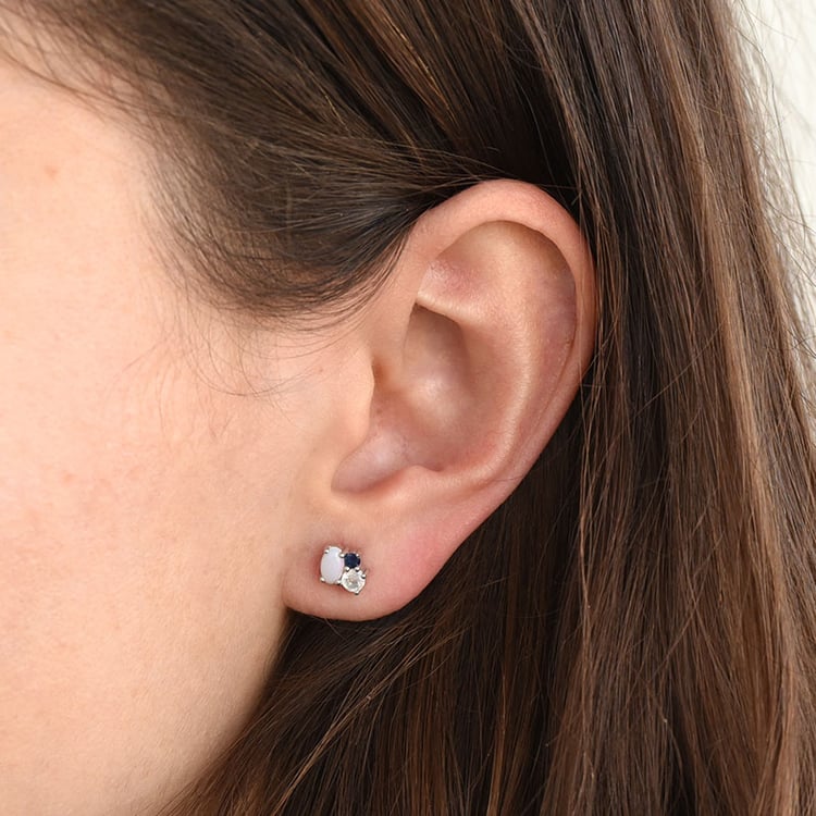 Elegantní cluster náušnice ze zlata 82691