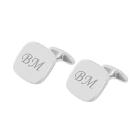 Platinové manžetové knoflíčky s iniciálami Silas