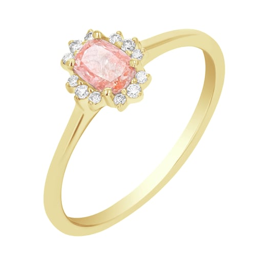 Zásnubní prsten s certifikovaným fancy pink lab-grown diamantem Bayo