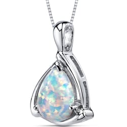 Stříbrný přívěsek s bílou opálovou kapkou Agrima