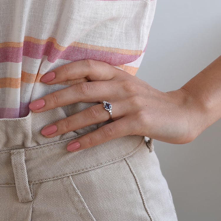 Prsten s alexandritem a moissanity 68935