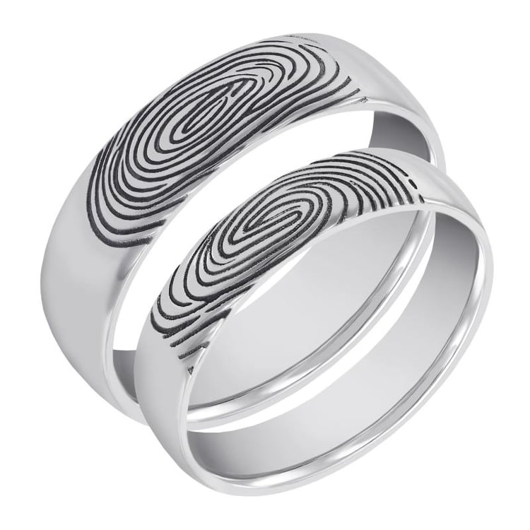 Snubní prsteny ze zlata s otisky prstů Hiale