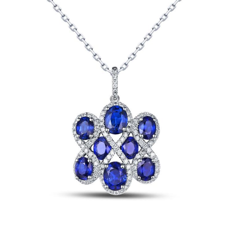 Zlatý náhrdelník se safíry a diamanty Namiss