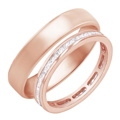 Eternity prsten s lab-grown diamanty a pánský komfortní prsten Mirica