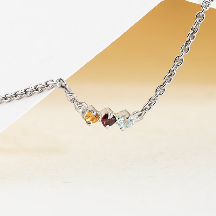 Stříbrný náhrdelník s drahokamy dle vašeho výběru Kiah 147438