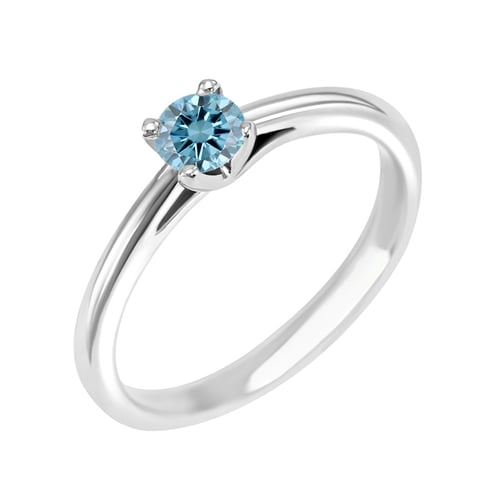Zásnubní prsten s certifikovaným fancy blue lab-grown diamantem Katya