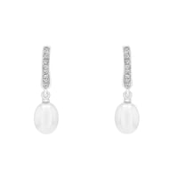 Perlové náušnice s diamanty Aashini