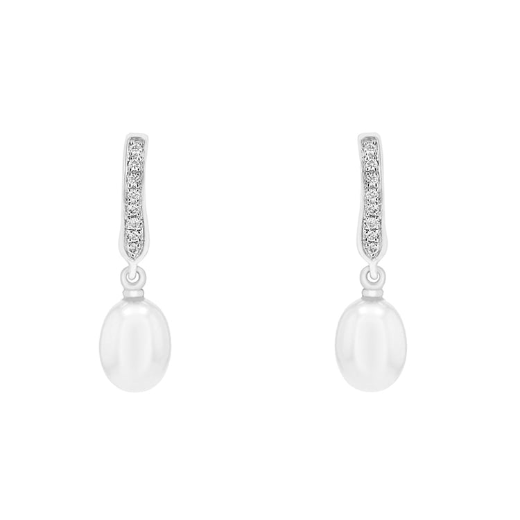 Perlové náušnice s diamanty Aashini