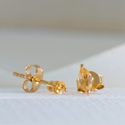 Minimalistické stříbrné náušnice s citríny Andine