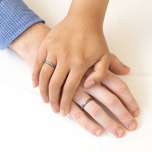 Tantalové snubní prsteny s diamanty Rille
