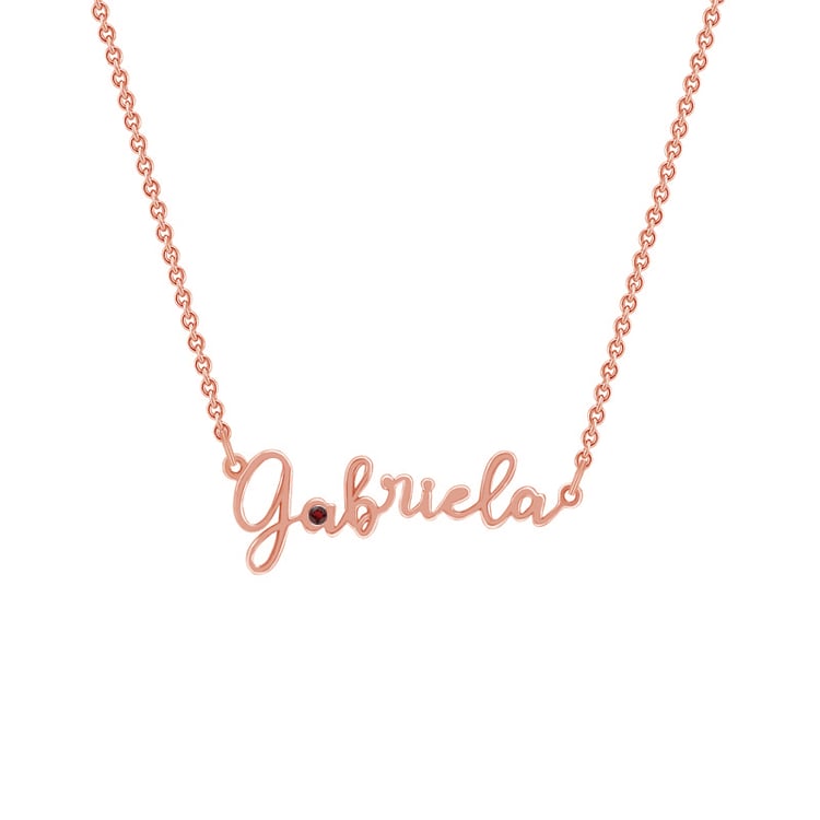 Zlatý náhrdelník se jménem a granátem 72642