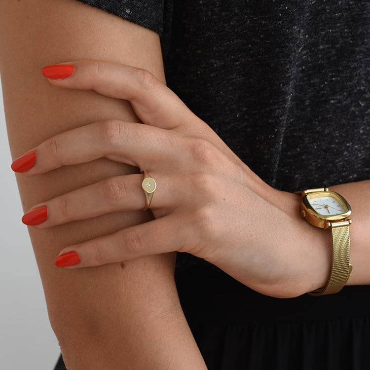 Pečetní prsten s diamantem 66515