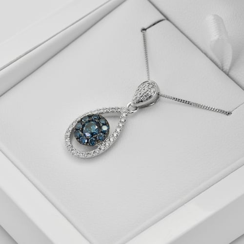 Přívěsek s modrými a bílými diamanty Wawyd