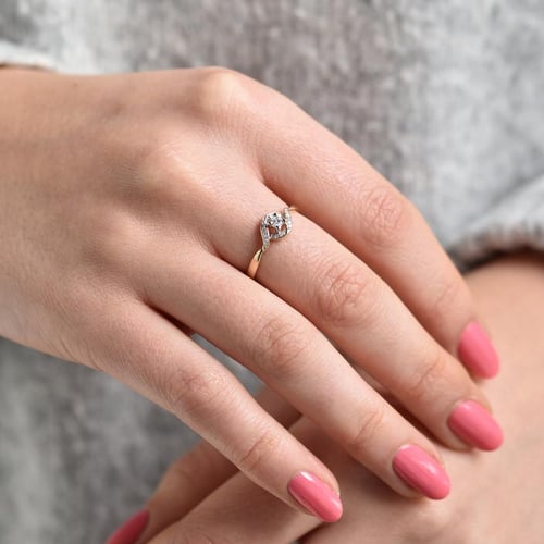 Stříbrný prsten s lab-grown diamanty Nurisa
