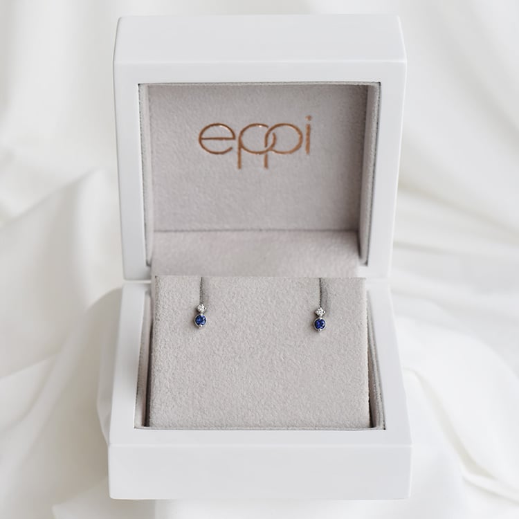 Náušnice se safíry a diamanty 90434