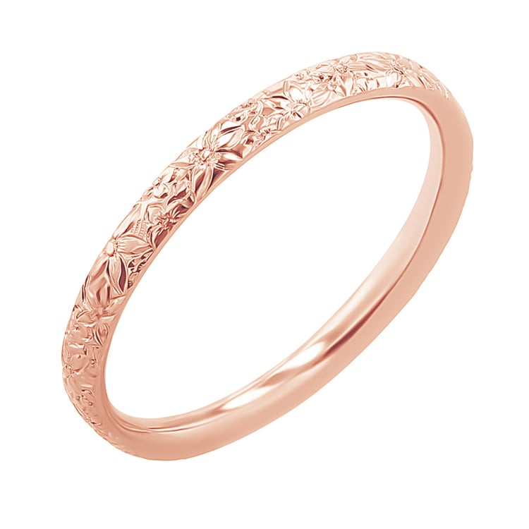 Snubní prsteny s ruční rytinou květin Willis 117263