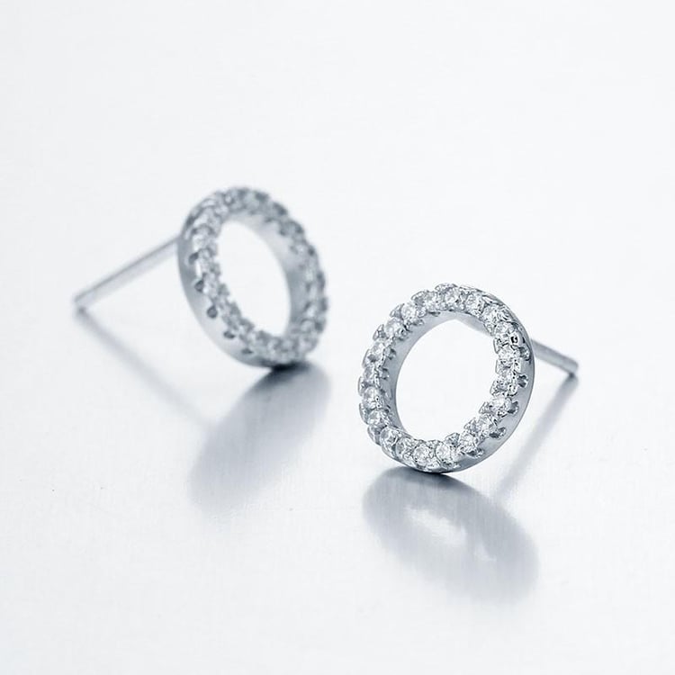 Stříbrné platinované náušnice Cletah 7492