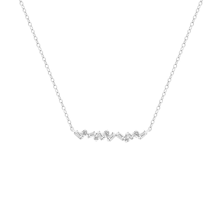 Náhrdelník s baguette diamanty 90082