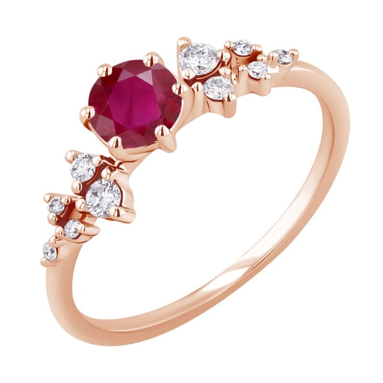 Zásnubní prsten s rubínem a diamanty Olha 151019