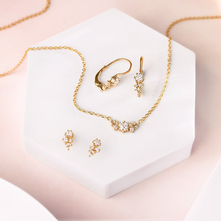 Cluster náhrdelník s diamanty Luna 153434