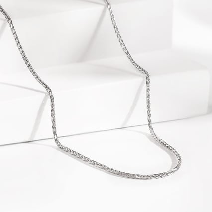 Platinový spiga řetízek 40 cm se šířkou 1 mm