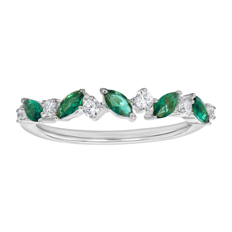 Half-eternity prsten ze zlata se zelenými smaragdy Zubin 165261