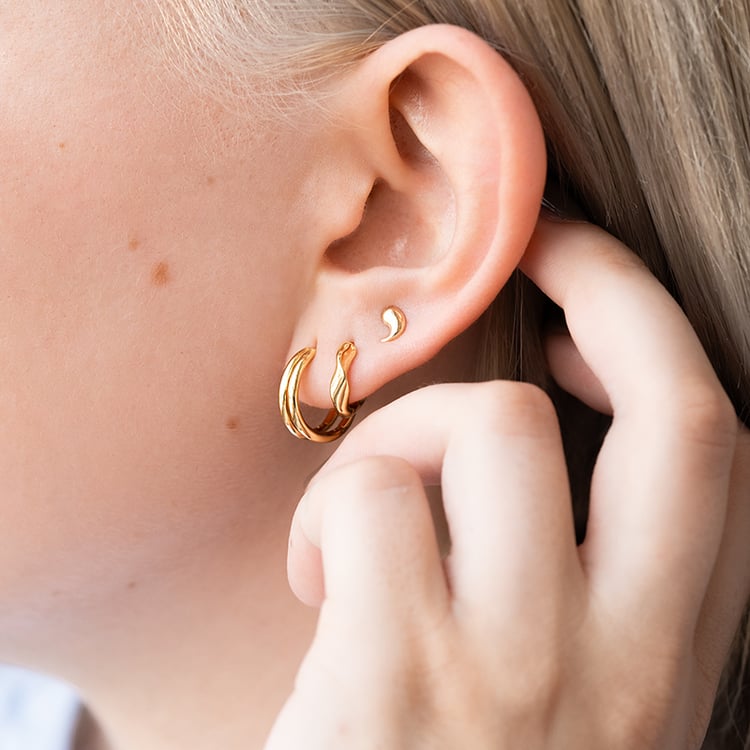 Dvojité kruhové náušnice ze stříbra Lauma 126743