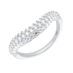 Half eternity zvlněný stříbrný prsten s lab-grown diamanty Sven