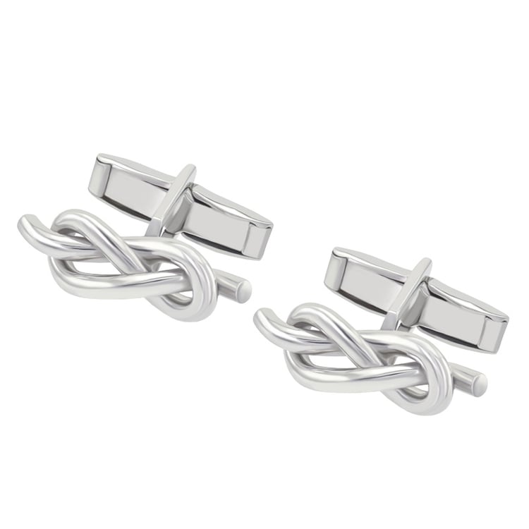 Stříbrné manžetové knoflíčky s uzlem