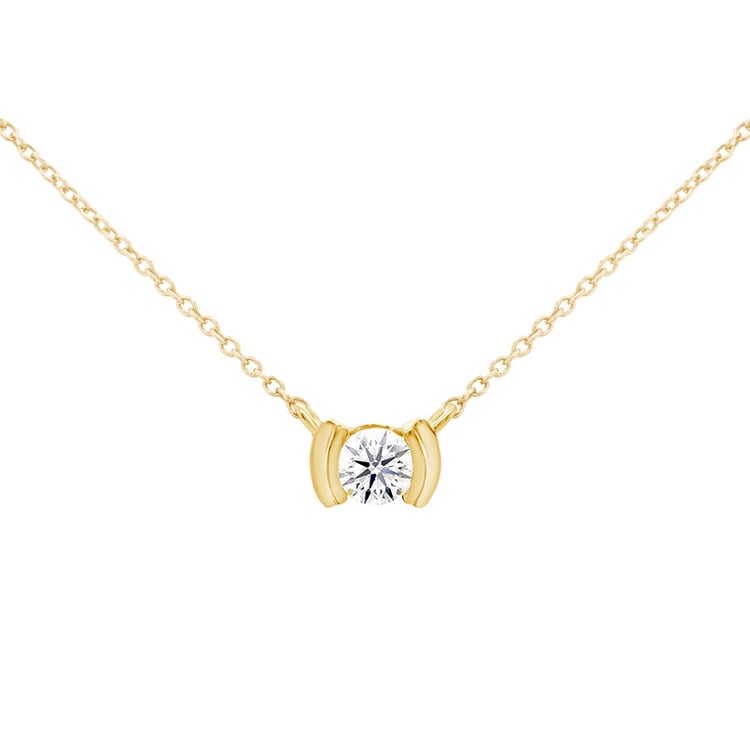 Minimalistický zlatý přívěsek s lab-grown diamantem Gosta