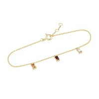 Zlatý náramek s citrínem, granátem a safírem Veera