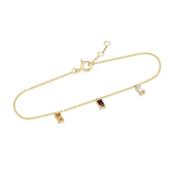 Zlatý náramek s citrínem, granátem a safírem Veera