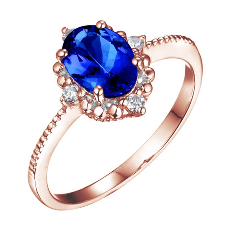 Tanzanitový prsten s diamanty Revaya 104818