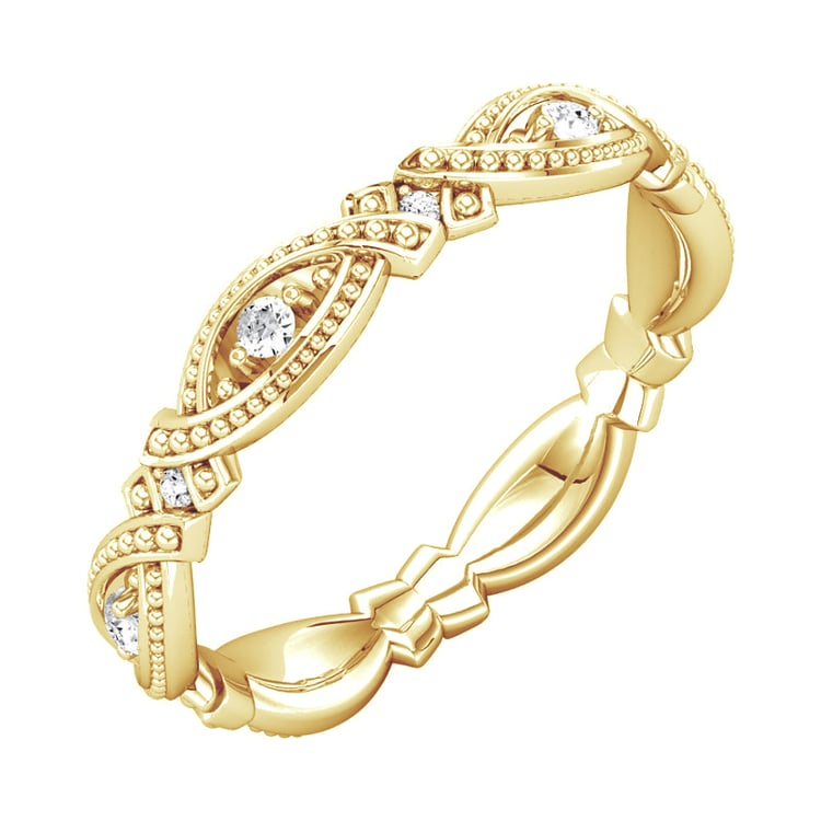 Vintage obroučka zdobená lab-grown diamanty Yash 105735